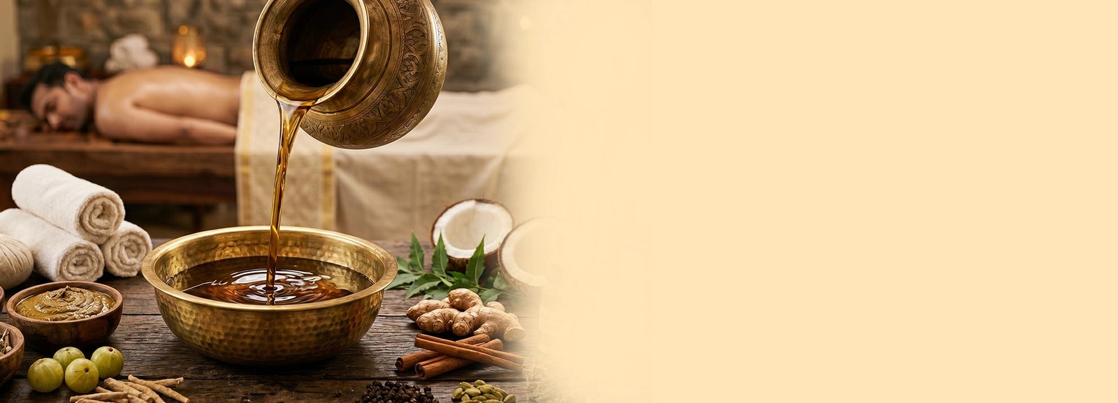 Warm medicated oil for Pizhichil therapy
