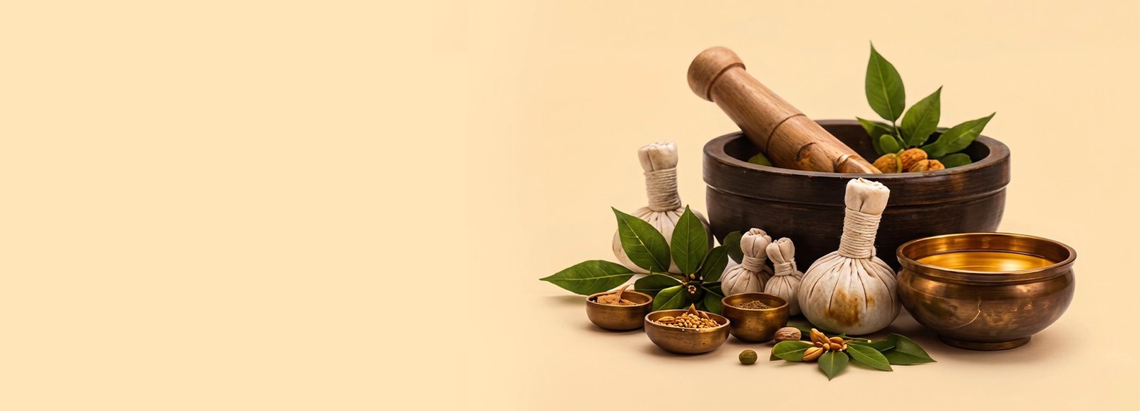 Ayurvedic herbs and oil preparation